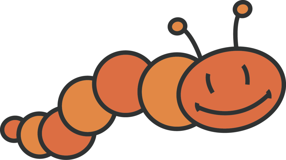 Orange Caterpillar Clip Art - Orange Caterpillar Clipart - Png Download (1000x561), Png Download