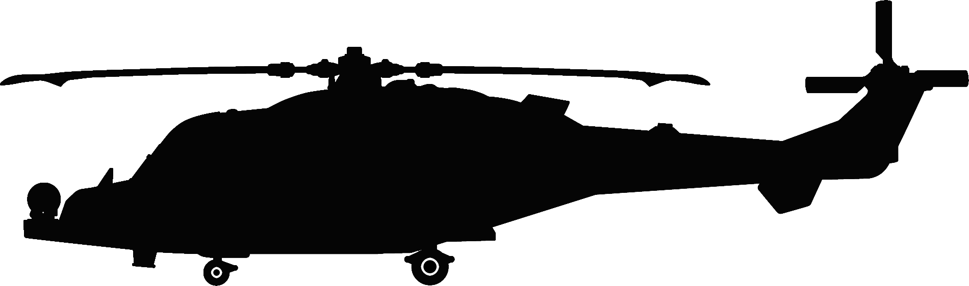 Helicopter Png - Black British Military Helicopters Clipart (1900x562), Png Download