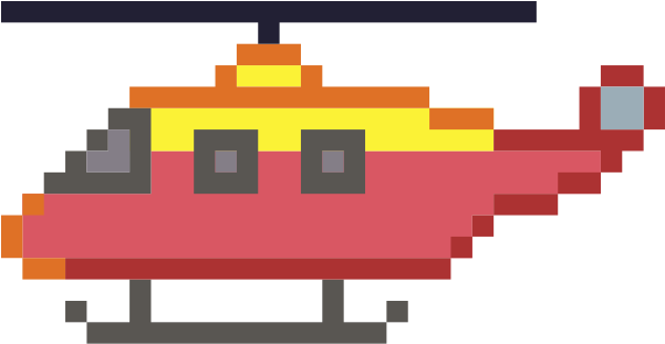 Pixel Art Helicopter - Easy Helicopter Pixel Art Clipart (600x600), Png Download