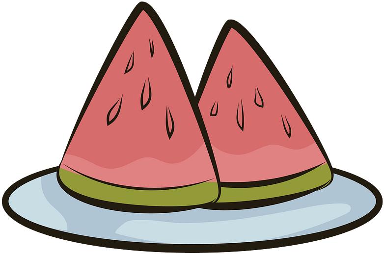 Watermelon Slices Clipart - Watermelon - Png Download (800x670), Png Download
