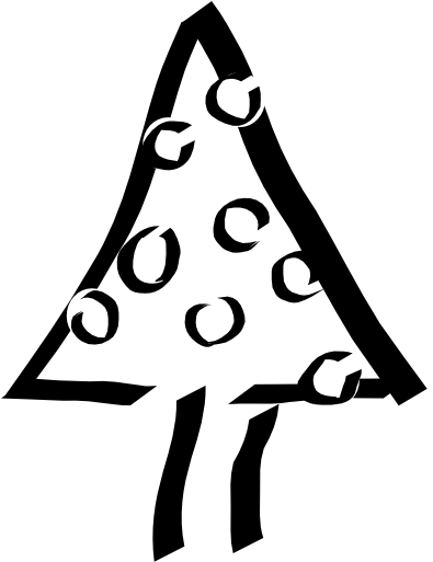 Tattoo Clipart Christmas - Clip Art Christmas Tree Transparent Black And White - Png Download (555x722), Png Download