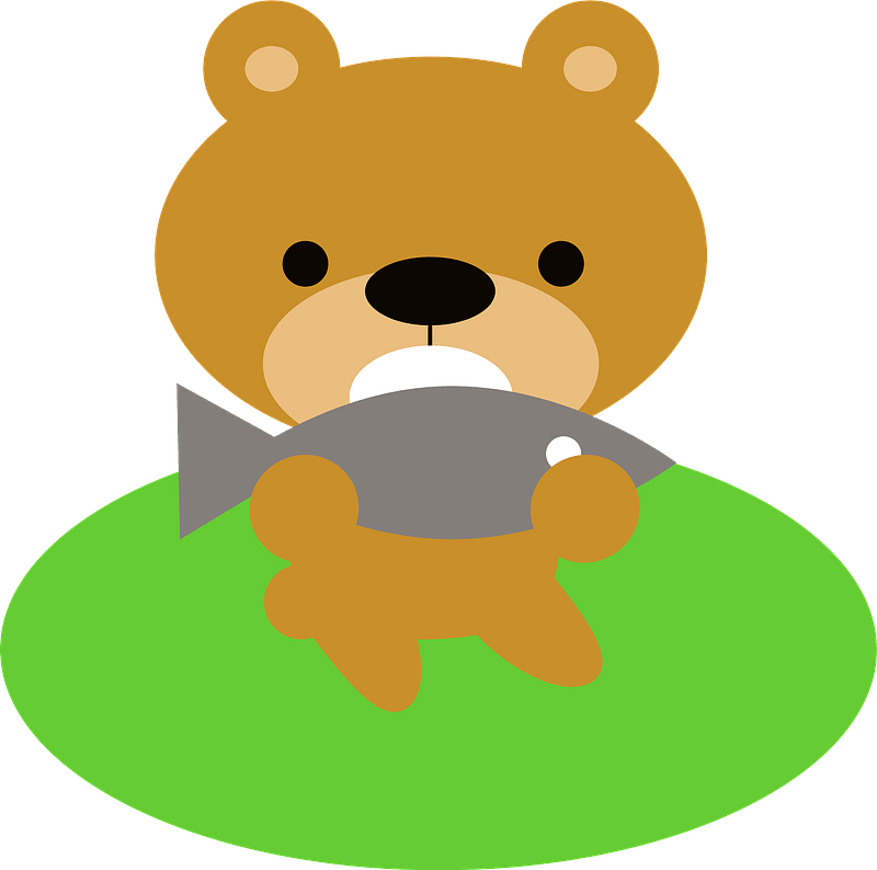 Bear Eating Fish Animal Clipart - Bears - Png Download (800x794), Png Download