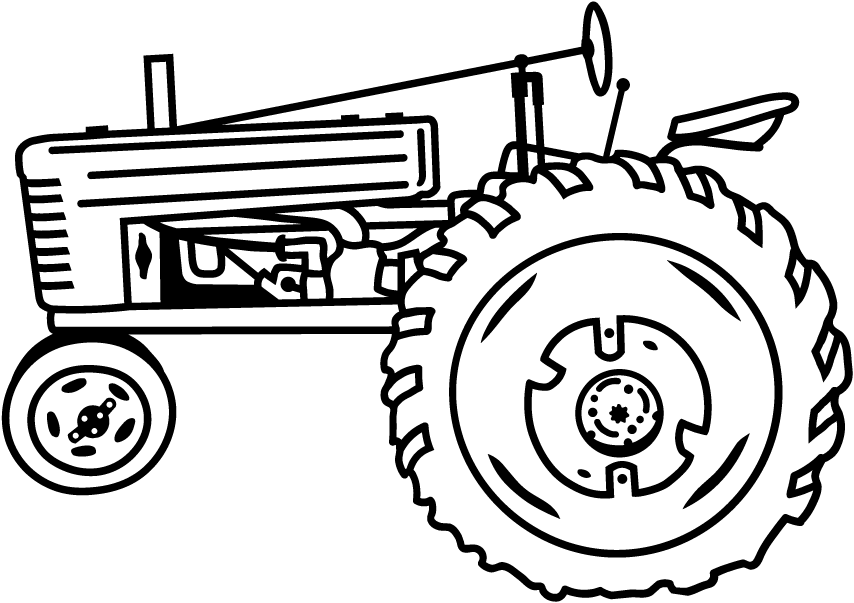 Tractor108 - Line Art Clipart (854x603), Png Download