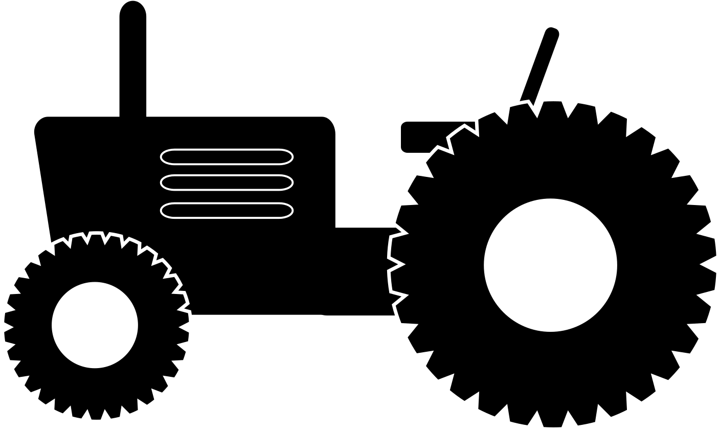 Microsoft Clipart Tractor - Farm Tractor Clipart Simple - Png Download (2400x1697), Png Download