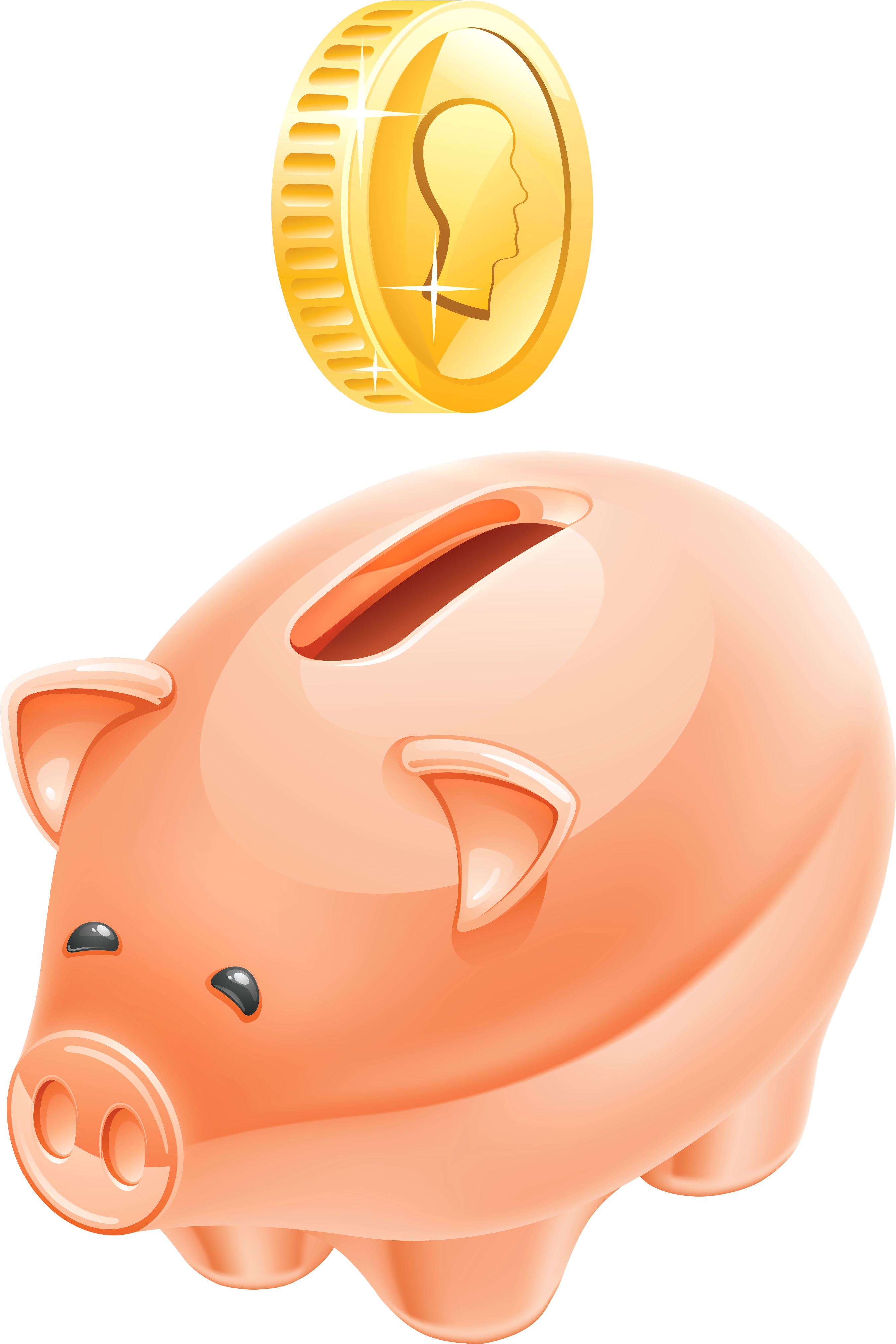 Piggy Bank Clipart Picture Clipart - Piggy Bank Clipart Png Transparent Png (2880x4297), Png Download