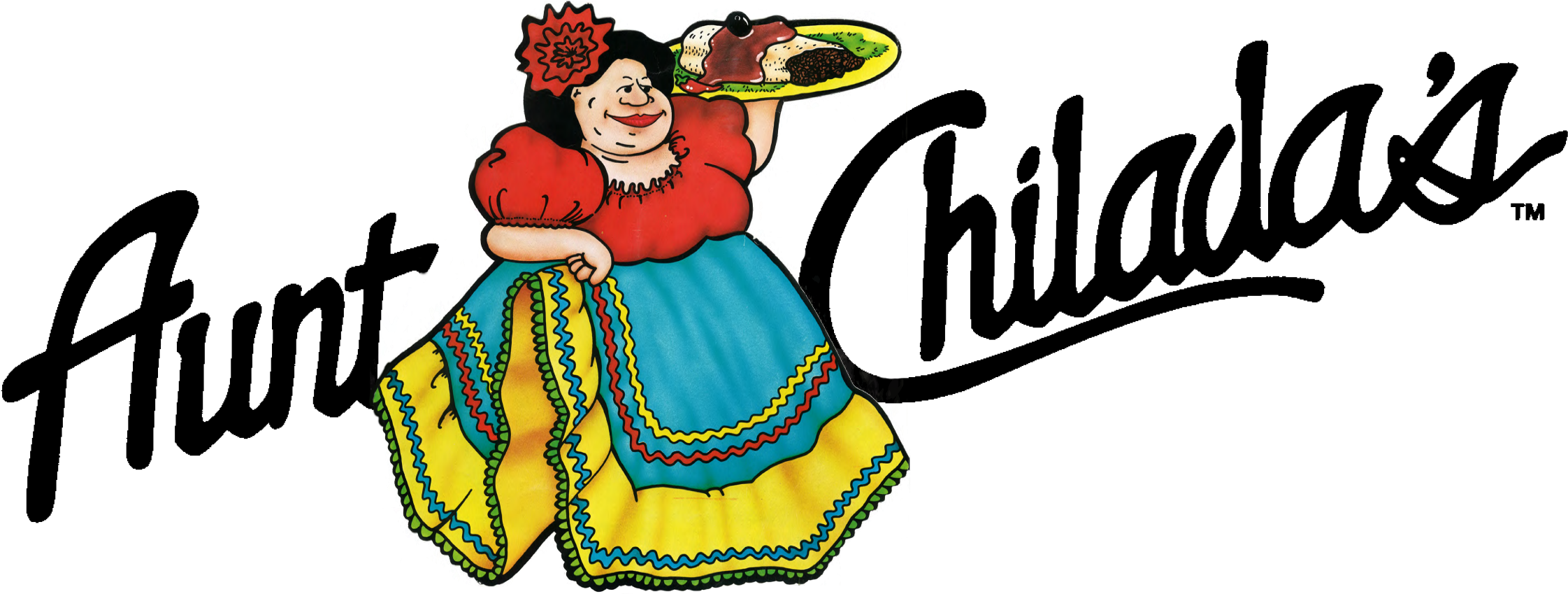 Anut In Jeans Clipart Picture Black And White Aunt - Aunt Chiladas - Png Download (2297x987), Png Download