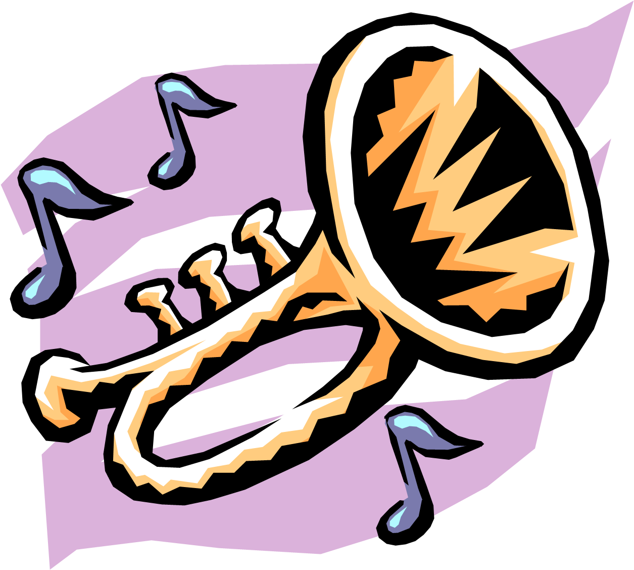 Transparent Trumpet Clip Art - Band Instruments Clipart Png (1255x1127), Png Download