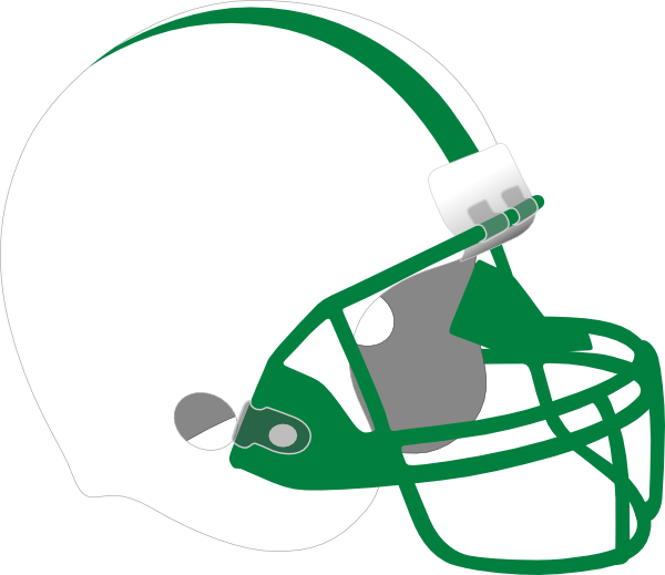Green And White Helmet Clip Art - Green And White Football Helmet - Png Download (600x519), Png Download