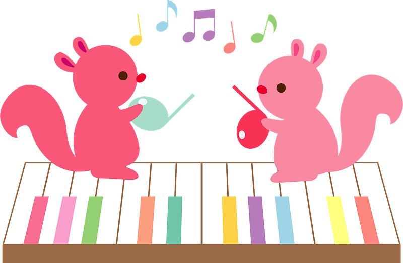 Music Notes Squirrel Keyboard Clipart - Music - Png Download (800x523), Png Download