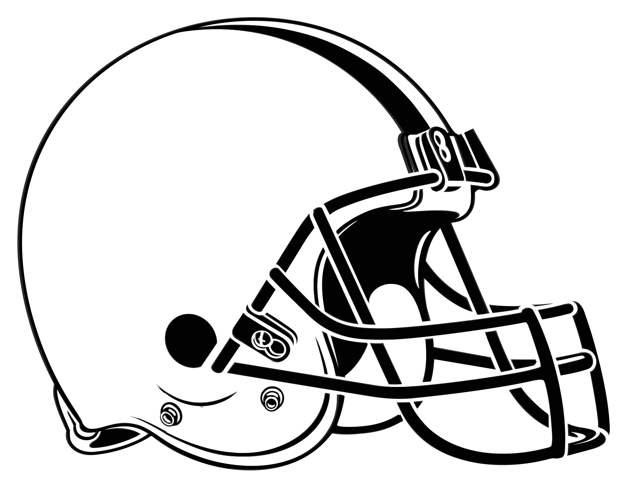 Cleveland Browns Helmet Black And White Clipart Jpg - Cleveland Browns Logo White - Png Download (2400x2000), Png Download