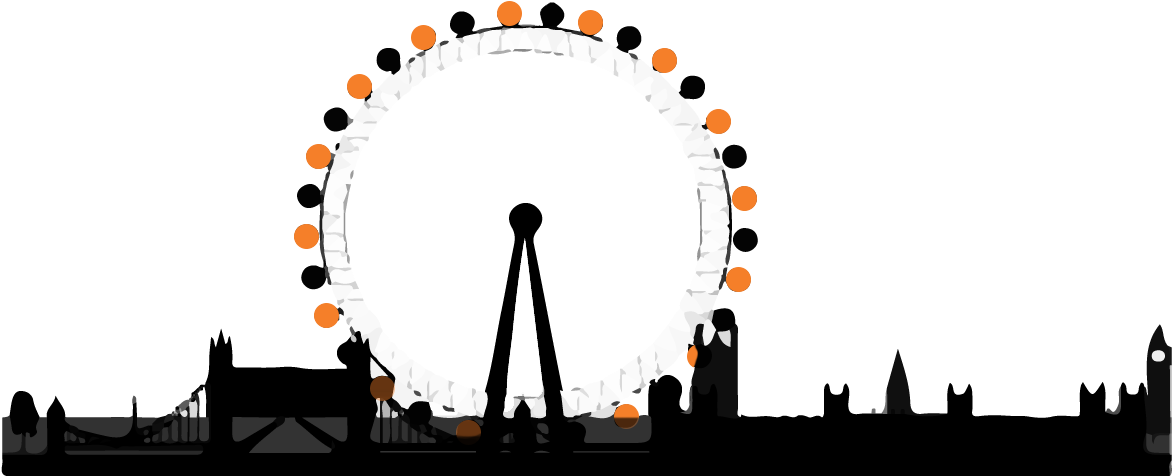 London Eye Drawing Clip Art - London Ferris Wheel Png Transparent Png (1200x562), Png Download