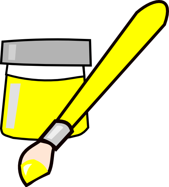Yellow Paint Brush Clipart , Png Download - Yellow Paint Clipart Transparent Png (540x596), Png Download