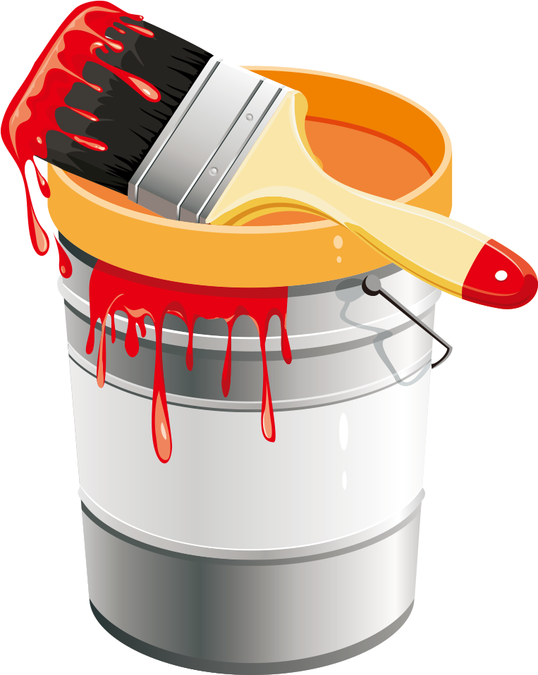 Portable Brushes Paint Graphics Facade Painting Network - Colour Paint Brush Rolar Clipart (1000x1000), Png Download