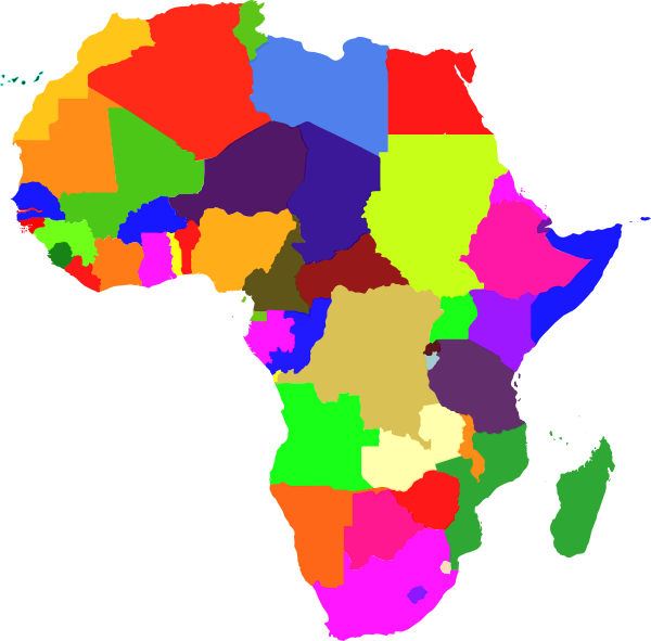 Color Blank Map Of Africa Clipart (600x591), Png Download