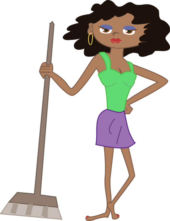 Standing,human Behavior,art - African Girl Sweeping Clipart - Png Download (576x750), Png Download
