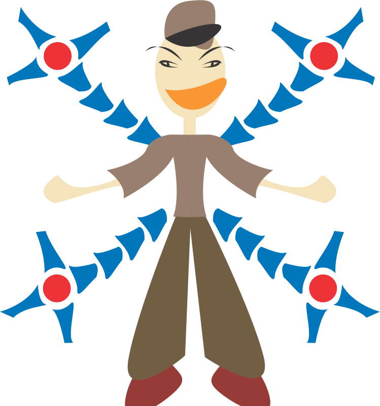 Man With Mechanic Arms - Clip Art - Png Download (749x800), Png Download