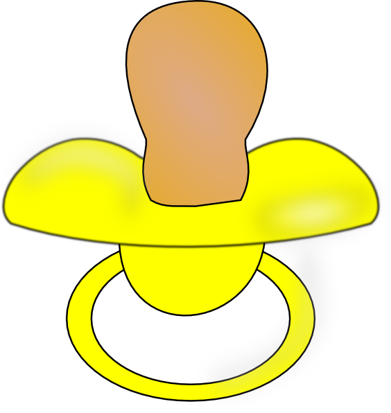 Yellow Clipart Baby Bottle Clipart Images Gallery For - Pacifier Clip Art - Png Download (564x596), Png Download