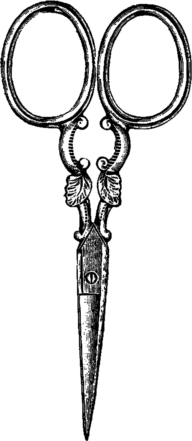 Digital Stamp Design - Scissors Clipart Vintage Png Transparent Png (733x1600), Png Download