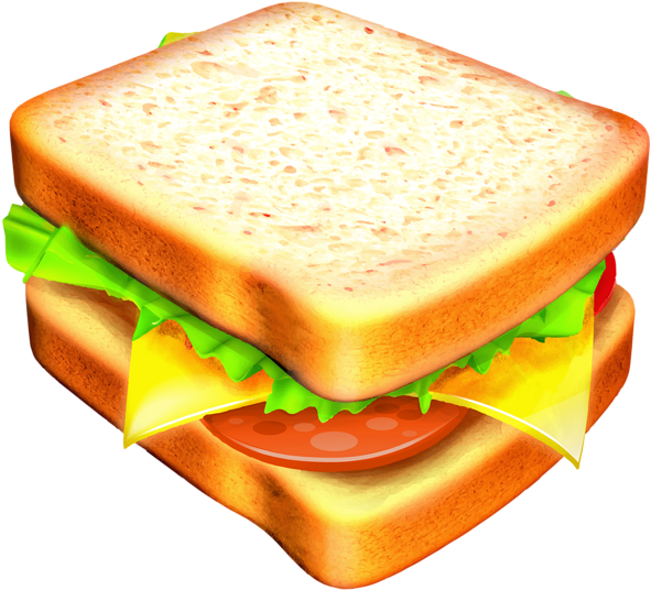 Soup Clipart Sandwich - Sandwich Clipart Transparent - Png Download (600x545), Png Download