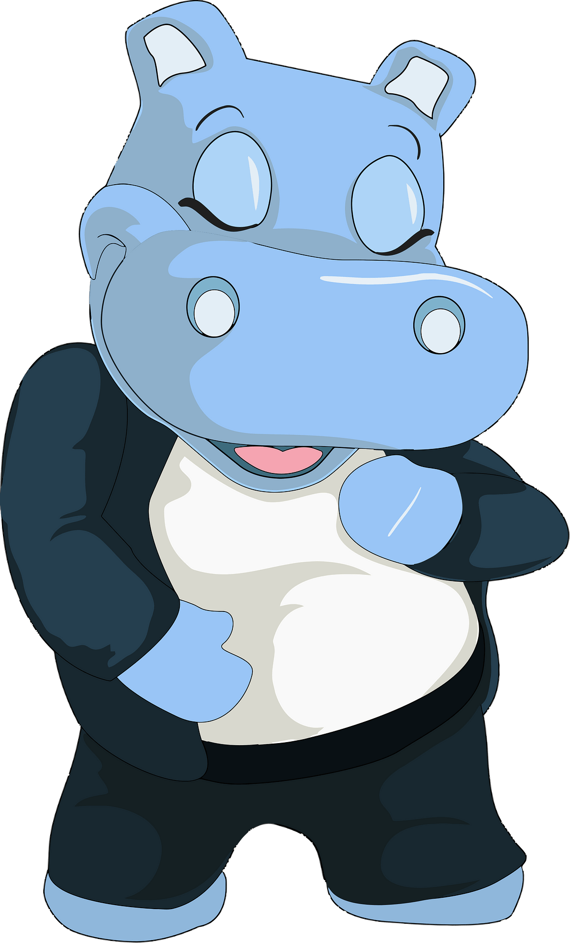Anthropomorphic Hippo Clipart (1160x1920), Png Download
