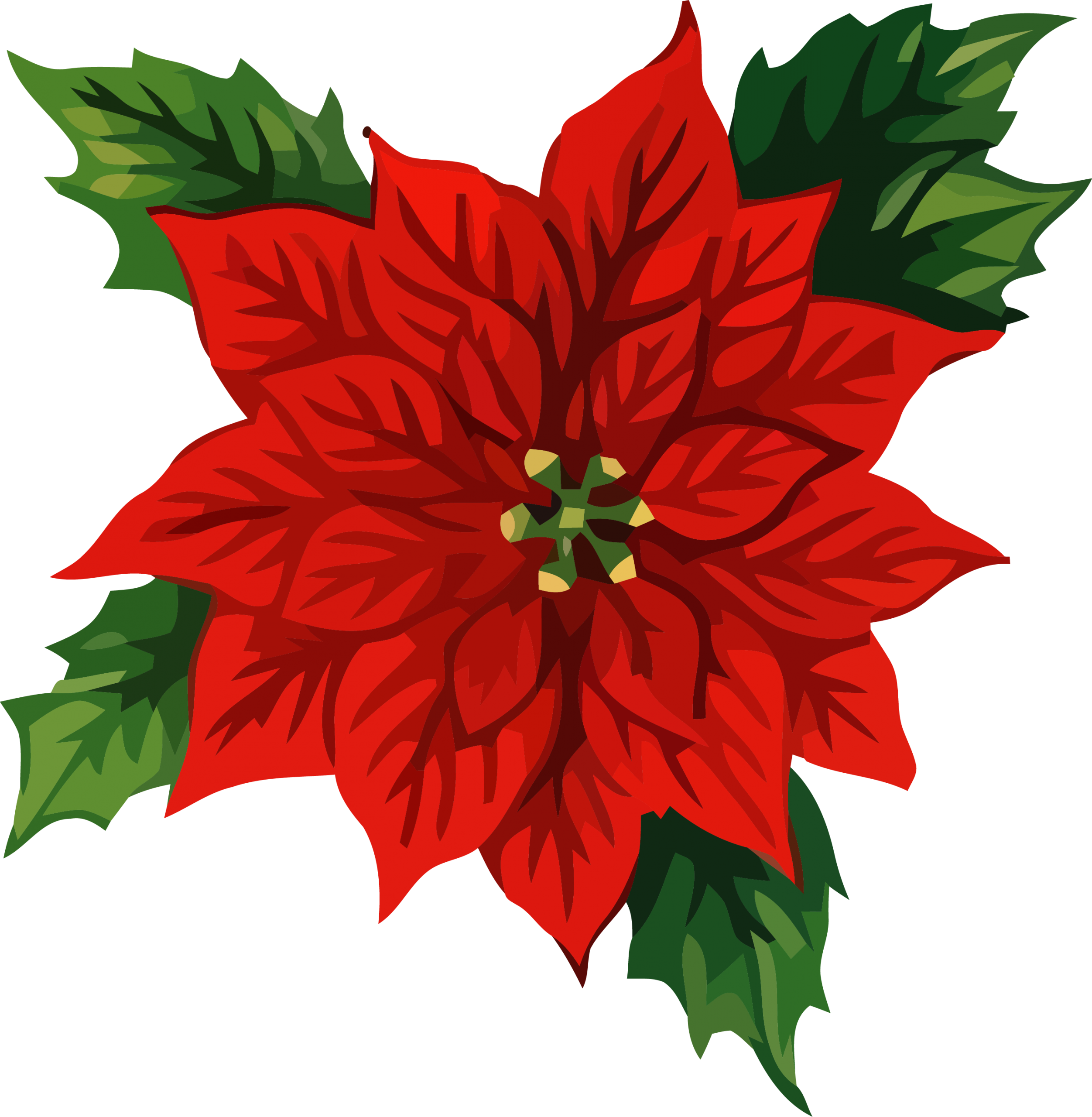 Christmas Front Flower Clipart Png - Christmas Holiday Clip Art Free Transparent Png (2503x2560), Png Download