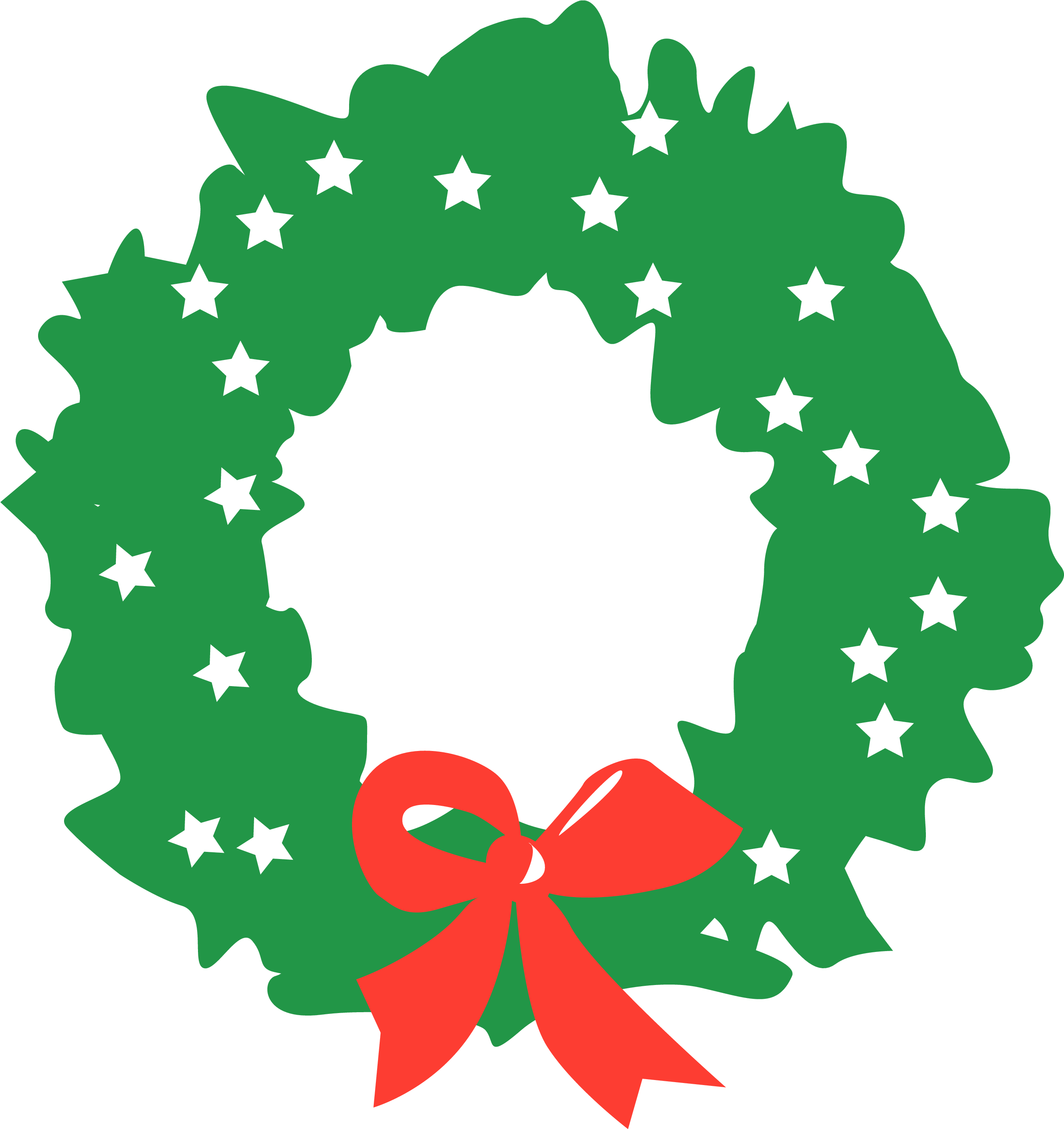Grinch Clipart Wreath, Grinch Wreath Transparent Free - Christmas Wreath Silhouette Png (2550x2696), Png Download