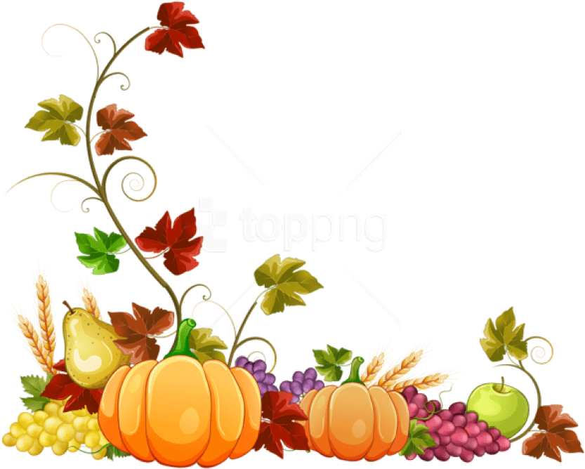 Free Png Download Autumn Pumpkin Decoration Clipart - Autumn Clip Art Transparent Png (833x668), Png Download