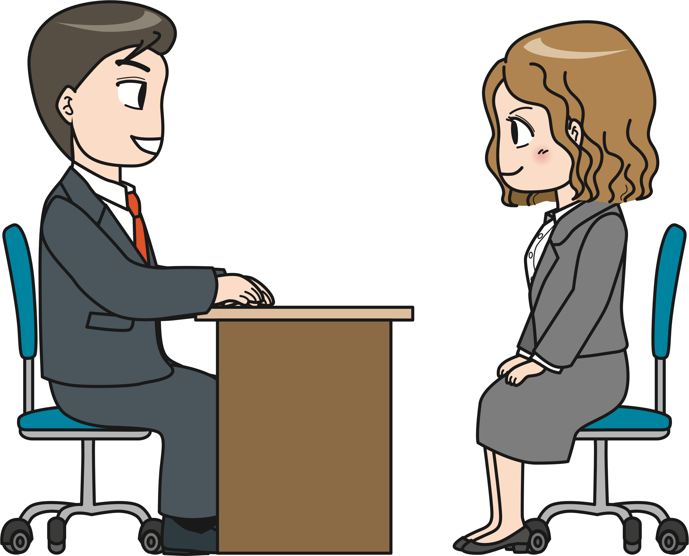 Interview Clipart Transparent - Job Interview Clipart - Png Download (2385x1923), Png Download