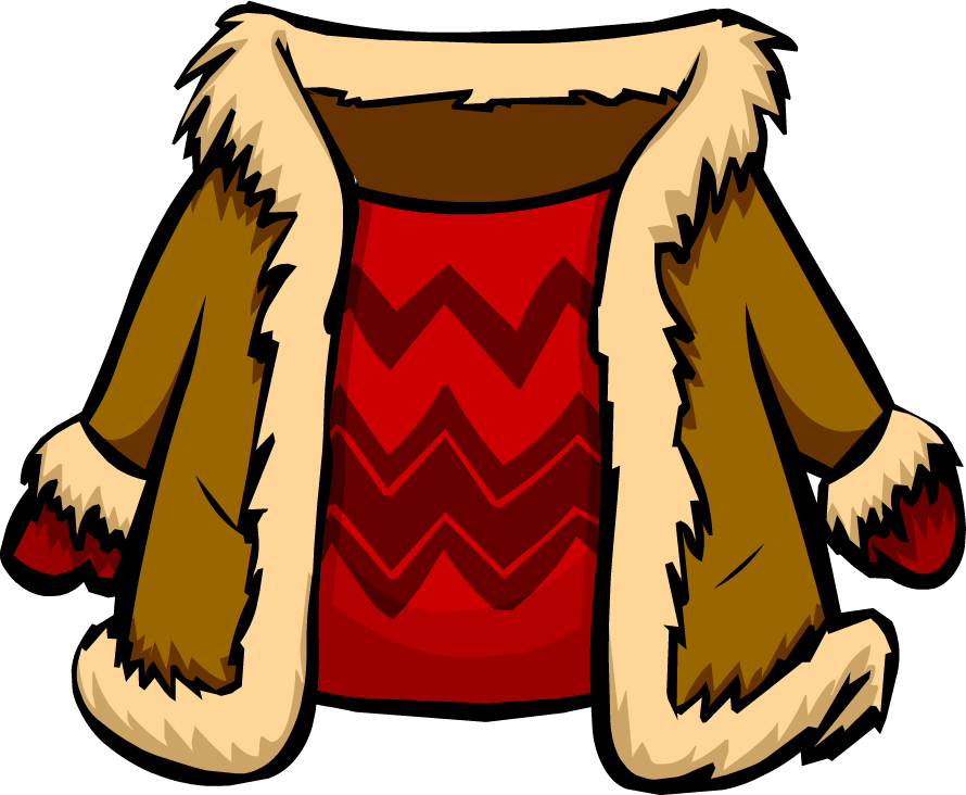 Red Suede Jacket Club Penguin Wiki Fandom Powered Wikia - Fur Coat Clipart - Png Download (890x732), Png Download
