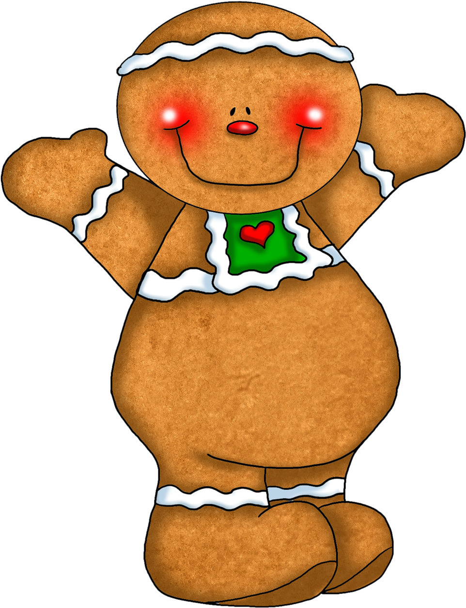 Cute Gingerbread December Clipart - Cute Christmas Gingerbread Man - Png Download (975x1280), Png Download