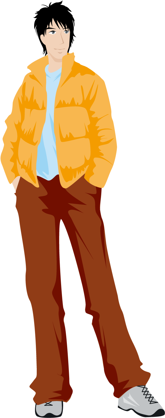 Wearing A Jacket Of Handsome Guy Png Download - Cartoon Men Wearing Jacket Clipart (1500x1501), Png Download