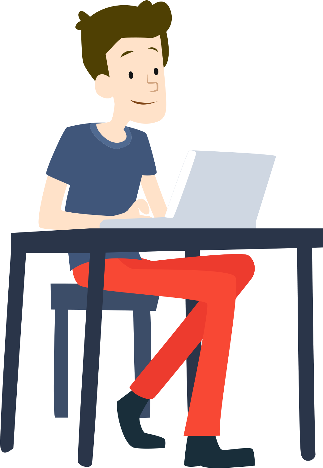 Young People Clipart - Man On Laptop Cartoon - Png Download (480x680), Png Download