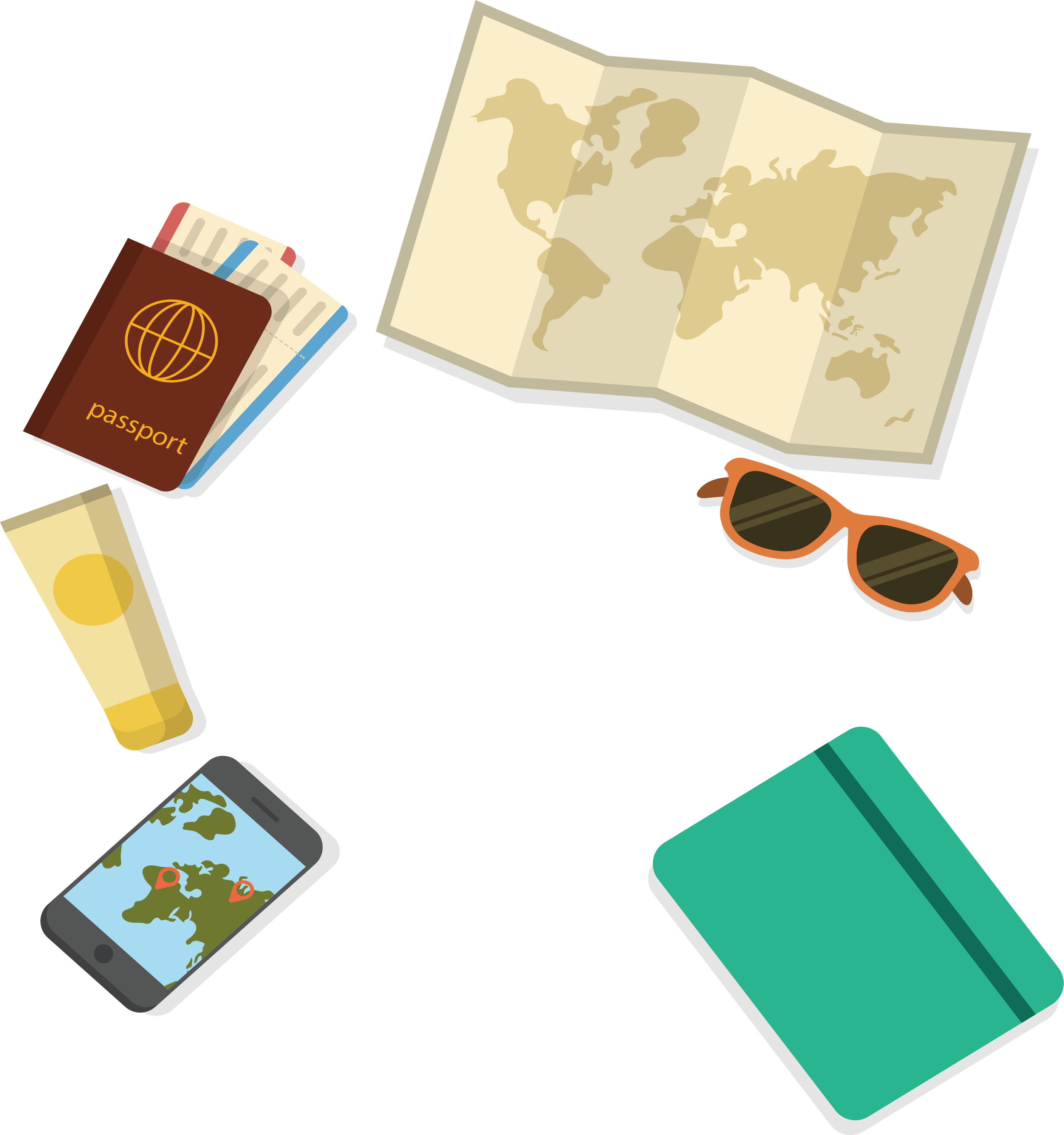 Transparent Passport Clipart - Travel Map Vector Png (2816x3004), Png Download