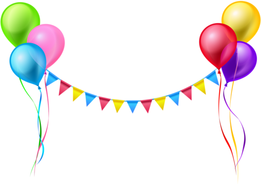Free Png Download Streamer And Balloons Png Images - Transparent Background Balloon Png Clipart (832x587), Png Download