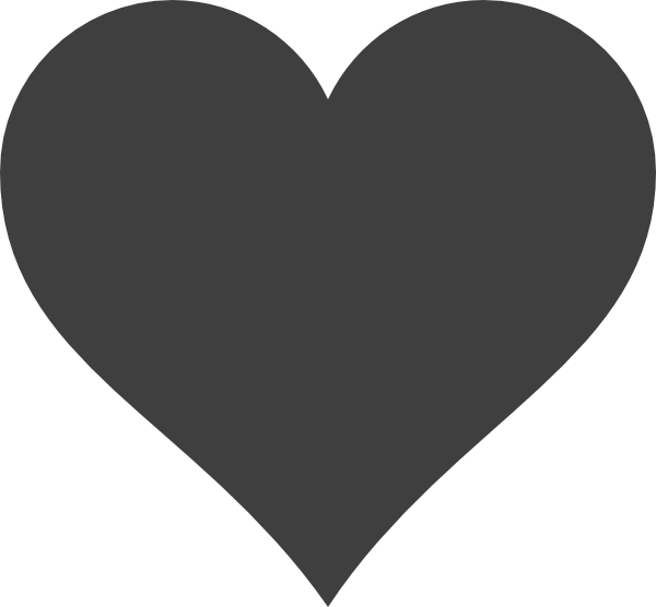 Heart Silhouette Clip Art - Heart Shape Heart Clipart Black And White - Png Download (600x556), Png Download