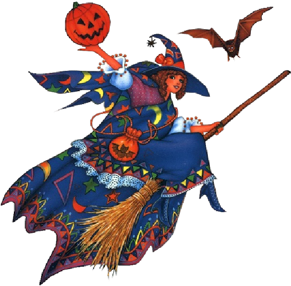 Gif Animé Sorciere Halloween Clipart (600x600), Png Download
