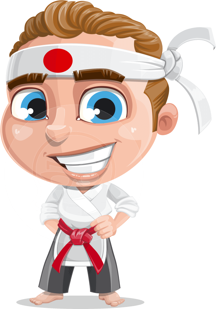 Combo The Little Karate Boy - Cartoon Boy Karate Clipart (742x1061), Png Download