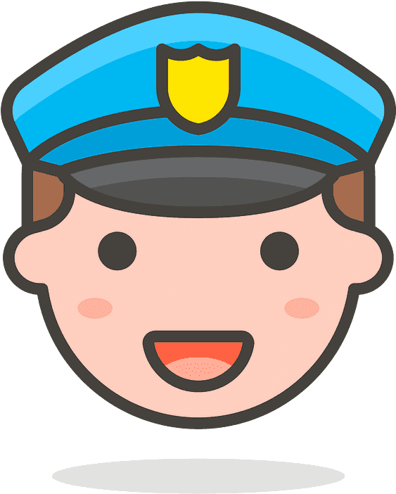 Man Police Officer Emoji Clipart - Police Officer Face Clipart - Png Download (800x800), Png Download