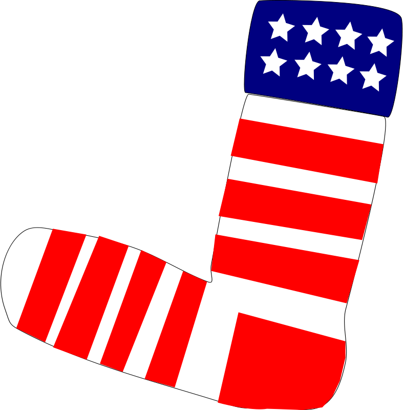 Patriotic Us Sock - United States Clipart (787x800), Png Download