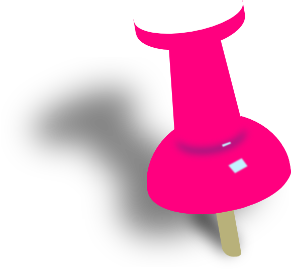 Push Pin Clipart Pink - Png Download (600x555), Png Download
