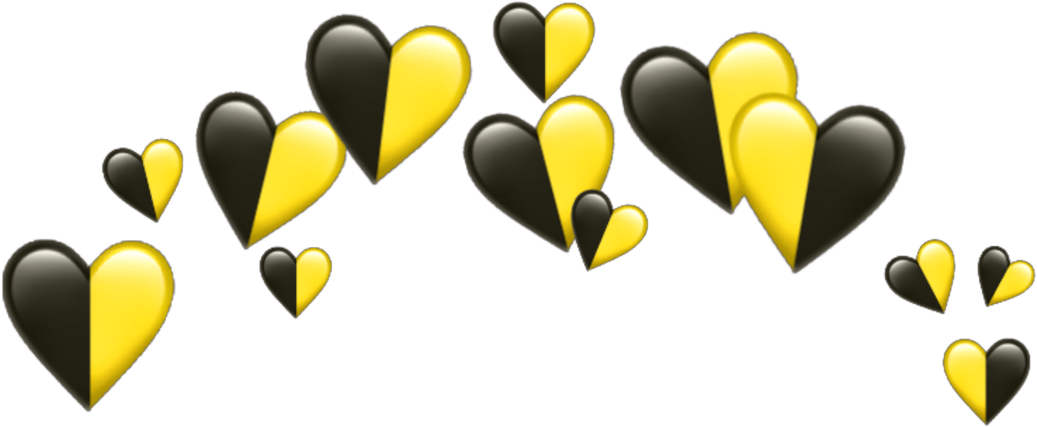 #freetoedit #freetoedit #hearts #heart #crown #tiara - Black And Yellow Heart Crown Clipart (1090x800), Png Download