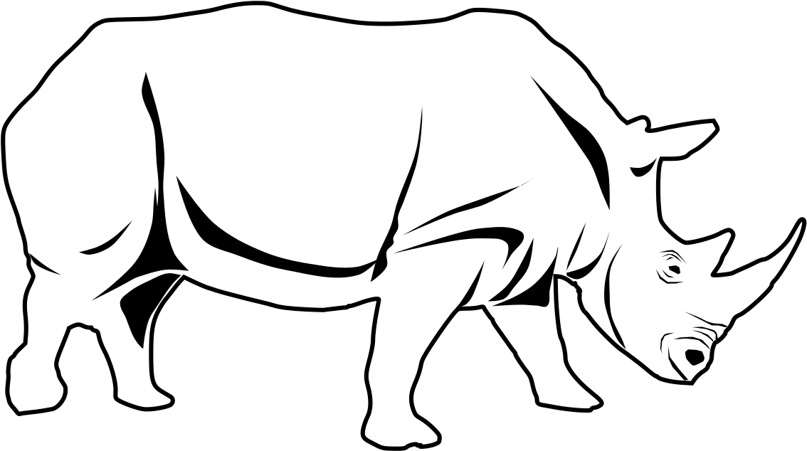 File - Rhino - Svg - Rhinoceros Clipart Black And White - Png Download (1200x849), Png Download