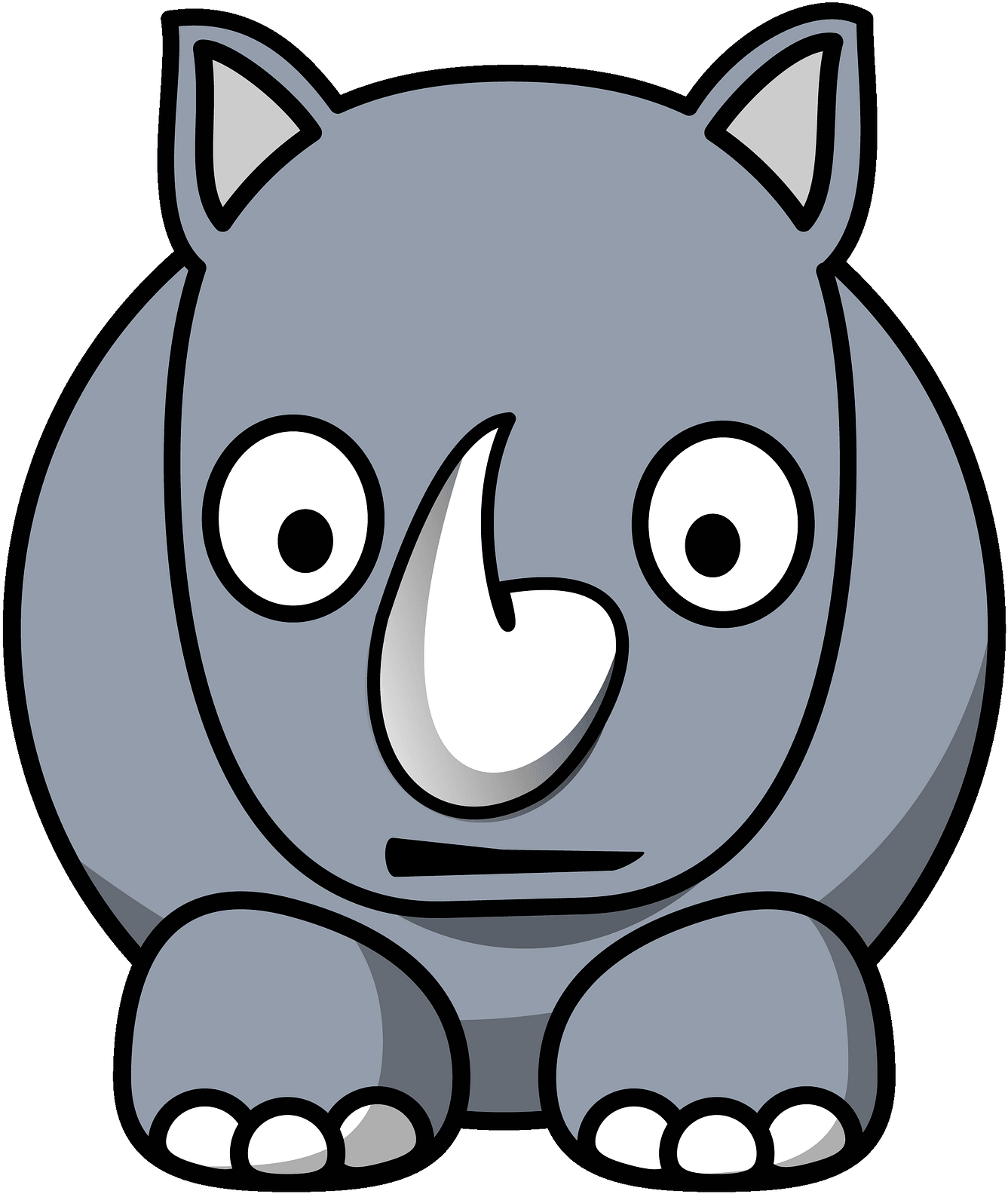 Cartoon Rhino Clipart - Png Download (641x800), Png Download