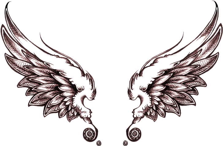 Wings Tattoos Clipart Transparent Background - Angel Wings Tattoo Design - Png Download (727x477), Png Download