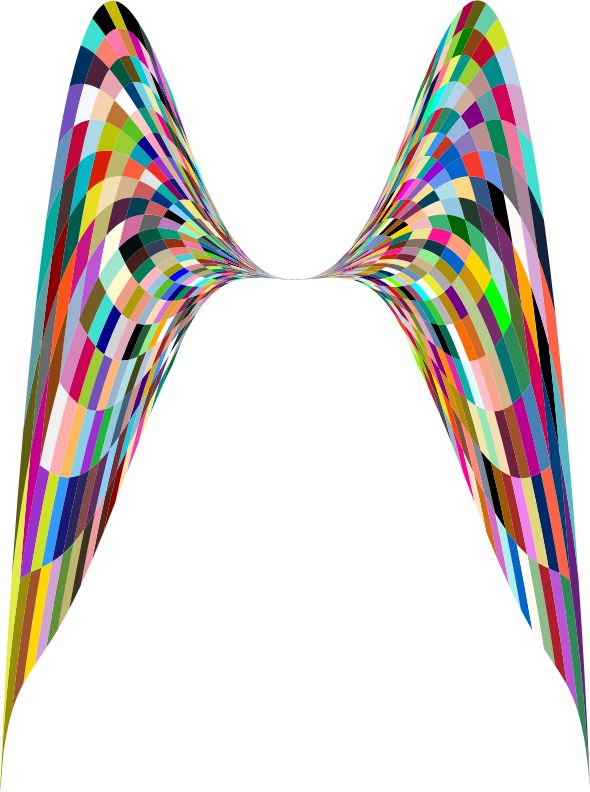 Colorful Geometric Angel Wings - Angel Wings Vector Png Colorful Clipart (590x792), Png Download