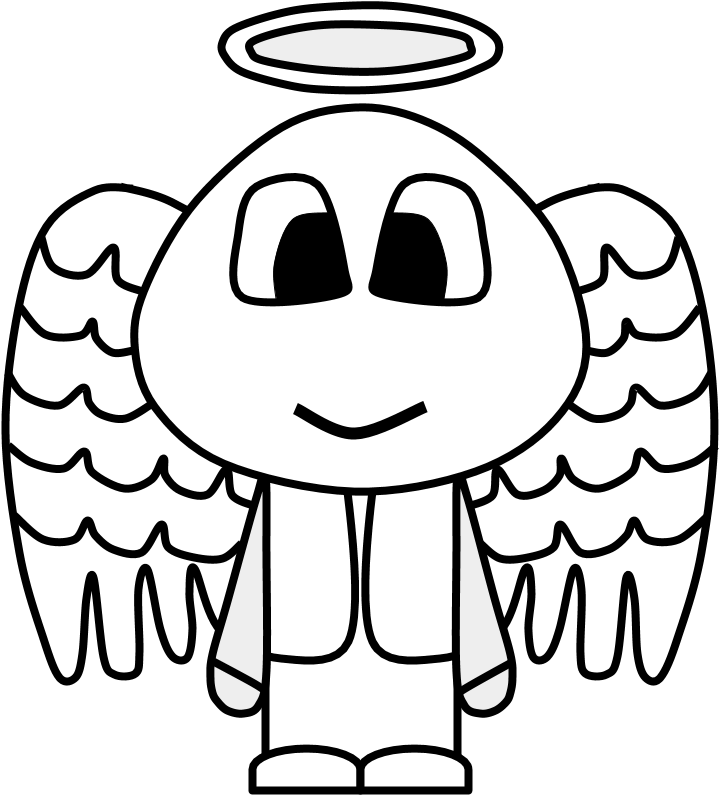 Angel, Halo, Wings, Big Eyes, Cartoon Person, Black - Angel Halo On A Person Clipart (816x1056), Png Download