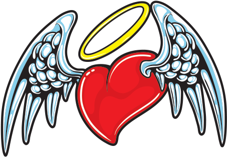 Heart With Angel Wings - Angel And Devil Hearts Clipart (600x600), Png Download