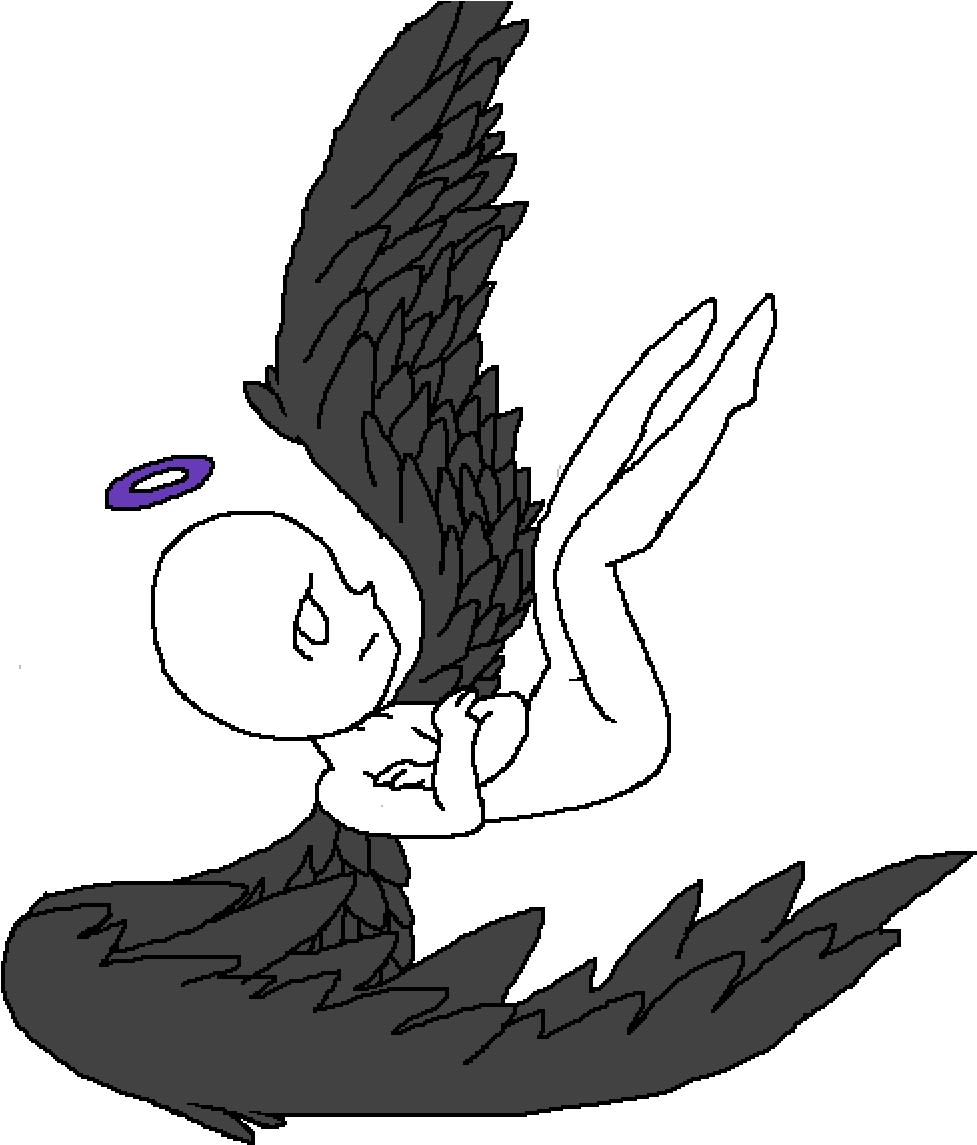 Drawings Of A Angel Falling Clipart (1200x1200), Png Download
