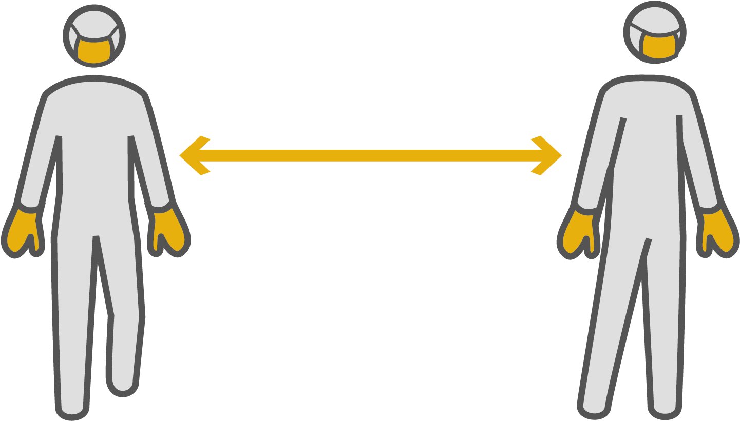 Wear Mask And Gloves Cartoon Clipart (1501x901), Png Download