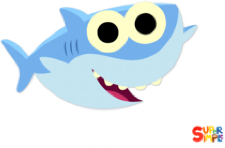 Baby Shark Grandma Transparent & Png Clipart Free Download - Baby Shark Clipart Transparent (850x595), Png Download